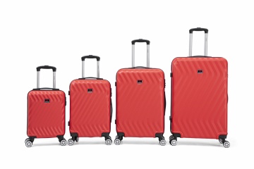 Set trolere Aventor, Polipropilenă, Cifru TSA, 4 Roți Duble 360°, AV109, 4 Piese, Roșu - Img 19