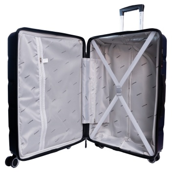 Set trolere extensibile Aventor AV101, 1 bagaj de cabina si 2 de cala, +20% capacitate, fermoar antifurt, polipropilena, cifru TSA, negru - Img 4