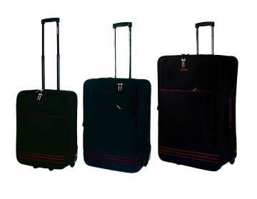 Set trolere extensibile Diplomat ZC2023, 1 bagaj de cabina si 2 de cala, poliester, 2 roti, negru - Img 1
