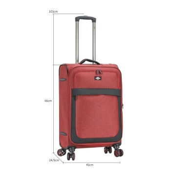 Set Trolere Extensibile Lee Cooper, Poliester, 4 Roti duble, Cifru, LC33503, Grena - Img 7