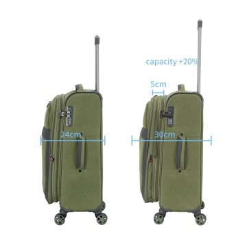 Set Trolere Extensibile Lee Cooper, Poliester, 4 Roti duble, Cifru, LC33503, Kaki - Img 6