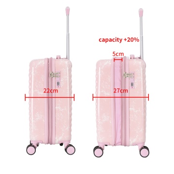 Set Trolere Extensibile Madisson, 3 Piese, Fermoar Antifurt, Policarbonat, SW65203, Roz/Alb - Img 6