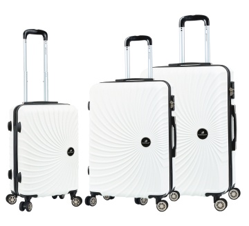 Set Trolere Madisson, 3 Piese, ABS, Cifru, 4 Roți, SW44603, Alb