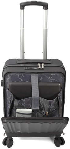 Troler cabina Benzi BZ 5801, comp. laptop 13-14", ABS, cifru TSA, 4 roti duble, negru - Img 2