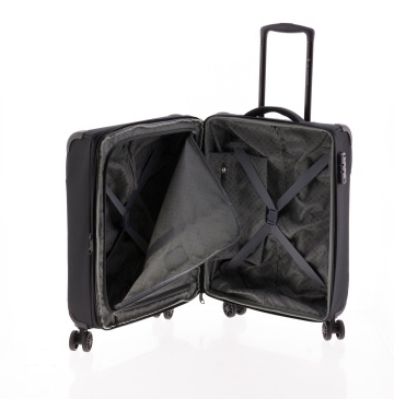 Troler Cabină Extensibil 55x38x20 cm Gladiator Helios, Poliester, Cifru TSA, 4 Roți Duble, Negru - Img 7