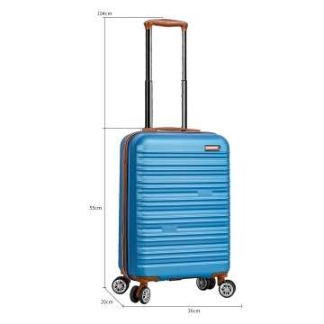 Troler cabina Madisson SW33803, ABS, cifru, 4 roti duble, 55 cm, albastru - Img 5
