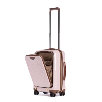 Troler Cabina Policarbonat/Piele Naturala Stratic Leather and More S - 55 cm Rose - Img 2