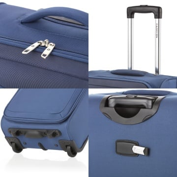 Troler cabina XS CarryOn Air, 40×30×20 cm, bagaj de mana Wizz Air, poliester, 23 L, bleumarin - Img 5