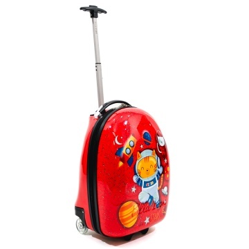 Troler Copii ABS/Policarbonat 2 Roti Ella Icon Space Cat 46 x 30 x 24 cm Rosu - Img 7