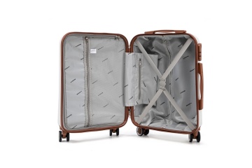 Troler de Cabină Aventor, 55x35x20 cm, ABS, Cifru, 4 roți duble 360°, 32 L, AV107, Alb - Img 2