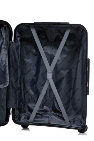 Troler de cabină Aventor AV106, 55x38x21.5 cm, polipropilenă, bagaj de mână, cifru TSA, 4 roți duble 360°, negru - Img 5
