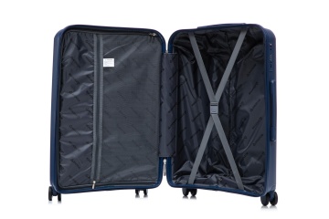 Troler de cabină Aventor AV106, 55x38x21.5 cm, polipropilenă, bagaj de mână, cifru TSA, 4 roți duble 360°, bleumarin - Img 2
