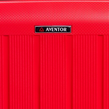 Troler de cabina extensibil Aventor AV101, 55x36x21.5 cm, bagaj de mana, polipropilena, +20% capacitate, fermoar antifurt, cifru TSA, rosu - Img 15