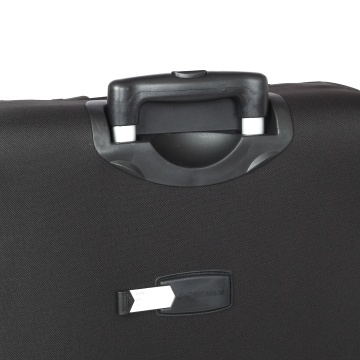 Troler Mare Extensibil Diplomat 71x46x31 cm, Poliester, Cifru, 2 Roți, ZC 980, Negru - Img 3