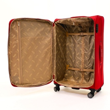 Troler Mare Extensibil Poliester 4 Roti Duble Ella Icon Petra Textil 2606 - 79 cm Rosu - Img 2