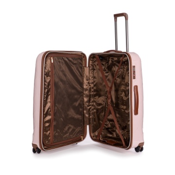 Troler Mare Policarbonat/Piele Naturala Stratic Leather and More L - 76 cm Rose - Img 2