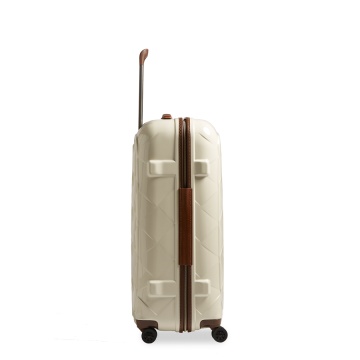 Troler Mare Policarbonat/Piele Naturala Stratic Leather and More L - 76 cm Alb - Img 8