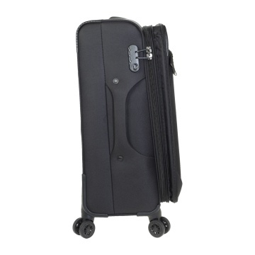Troler Mediu Extensibil 68x41x30 cm Diplomat, Poliester, Cifru, ZC208, Negru - Img 4