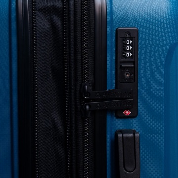 Troler mediu extensibil Aventor AV101, 65.5x43.5x26 cm, polipropilena, bagaj de cala, fermoar antifurt, +20% capacitate, cifru TSA, turcoaz - Img 6