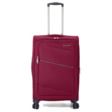 Troler mediu extensibil Benzi BZ 5757, 4 roti duble, poliester, 65 cm, grena