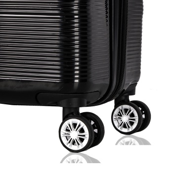 Troler mediu extensibil Lee Cooper LC32203, policarbonat, 4 roti duble, cifru, 67 cm, negru - Img 13