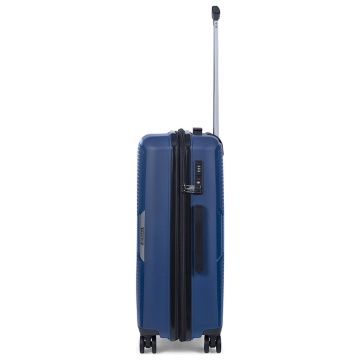 Troler mediu extensibil TravelZ Swinger, polipropilena, cifru TSA, 4 roti duble, 67 cm, albastru - Img 5