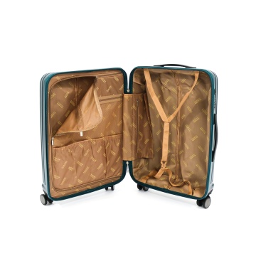Troler Mediu Policarbonat Cifru TSA 4 Roti Duble ELLA ICON ARMOR 1273-67 cm Albastru - Img 2