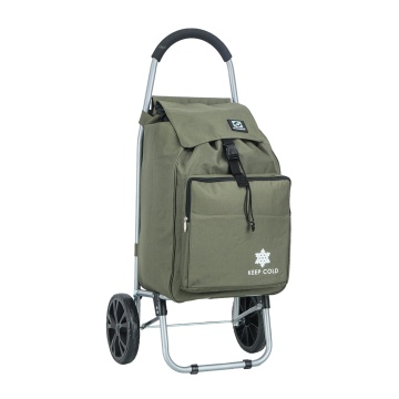 Carucior cumparaturi Madisson SW42028, 55L, 2 roti, buzunar termoizolant, kaki - Img 20