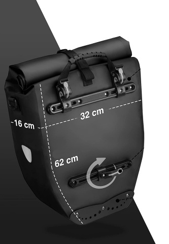 Geanta Bicicleta, Material Tarpaulin, DM/Valkental, Negru - Img 2