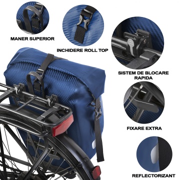 Geanta Bicicleta Material Tarpaulin Dutch Mountains Carbon 604385 Albastru - Img 3