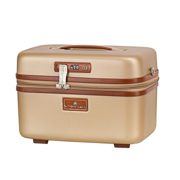 Geanta cosmetice Snowball SW52335, 35x24x23 cm, 100% ABS, cifru TSA, multiple compartimente, auriu
