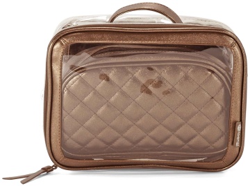 Geanta de cosmetice 3 in 1 Benzi, pvc/poliester, 25x19x9 cm, 23x14x6 cm, 22x16x1 cm, BZ 5859, auriu - Img 2