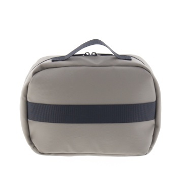 Geantă de cosmetice unisex Vogart Sync 28x19x10 cm, poliester impermeabil, cu protecție RFID, 5.3L, bej - Img 7