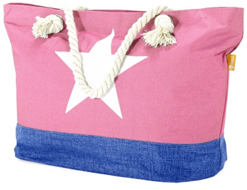 Geanta de plaja Benzi BZ 5796, 55x37x17cm, 34L, poliester, roz