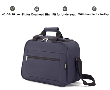 Geantă de voiaj impermeabilă 40x30x20 cm Wizz Air/Ryanair, poliester cauciucat, Benzi BZ 5887, bleumarin - Img 3