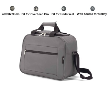Geantă de voiaj impermeabilă 40x30x20 cm Wizz Air/Ryanair, poliester cauciucat, Benzi BZ 5887, gri - Img 3