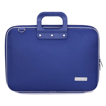 Geanta lux business laptop 15.6 in Clasic nylon Bombata-Albastru Cobalt