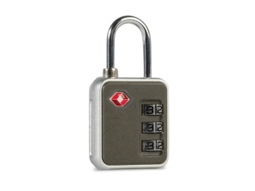 Lacăt TSA cu cifru pentru bagaj, 6.5x3x1.5 cm, metal, Worldpack F10379, gri - Img 3