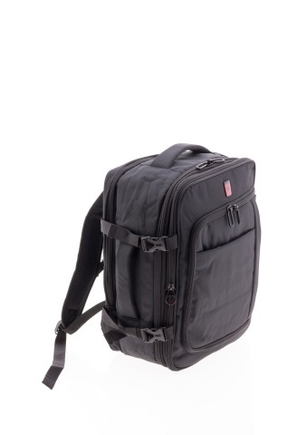 Rucsac avion 40x30x20/23 cm extensibil, bagaj de mână Wizz Air/Ryanair, 24/28L, poliester hidrofug, 15 inch, Gladiator Loop, negru - Img 8