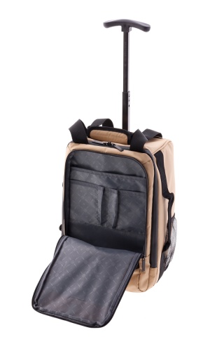 Rucsac cu role 40x25x20 cm, Wizz Air/Ryanair, PVC impermeabil, Gladiator Polar, MG 3958, 14", Bej - Img 3