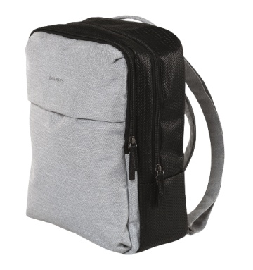 Rucsac Laptop 14" Davidts Portofino Wizz Air/Ryanair, 40 x 28 x 14 cm, Poliester 1680D/Piele ecologica, Gri
