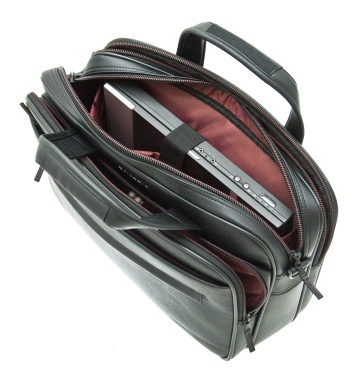 Servieta Laptop Davidts Oran 15", Wizz Air, Piele Ecologica, Negru - Img 2
