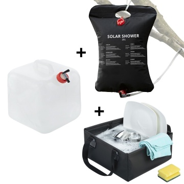 Set 3 piese camping pentru spalat Dutch Mountains: dus solar, rezervor de apa, chiuveta pliabila, 102282
