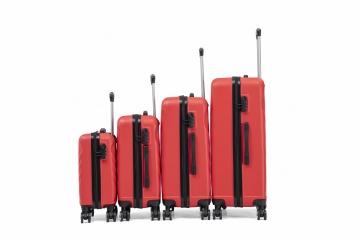 Set trolere Aventor, Polipropilenă, Cifru TSA, 4 Roți Duble 360°, AV109, 4 Piese, Roșu - Img 16