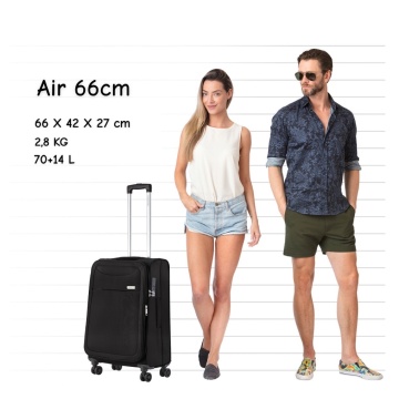 Set trolere extensibile CarryOn Air, 1 bagaj de cabina si 2 de cala, poliester, +20% capacitate, cifru TSA, negru - Img 11