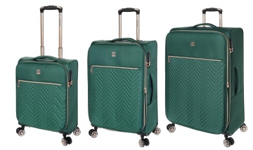 Set trolere extensibile Diplomat Monaco, 1 bagaj de cabina si 2 de cala, fermoar antifurt, poliester, cifru TSA, verde