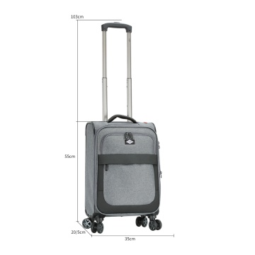 Set Trolere Extensibile Lee Cooper, Poliester, 4 Roti duble, Cifru, LC33503, Gri - Img 3