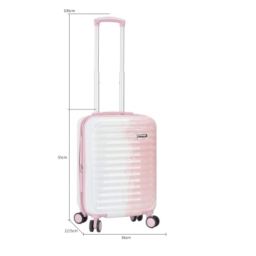 Set Trolere Extensibile Madisson, 3 Piese, Fermoar Antifurt, Policarbonat, SW65203, Roz/Alb - Img 3