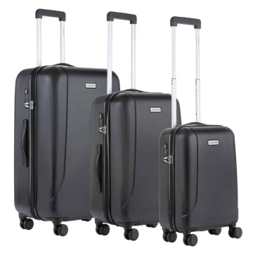 Set Trolere, Policarbonat/ABS, 4 Roti Duble, cifru TSA, CarryOn Skyhopper, 3 Piese, Negru