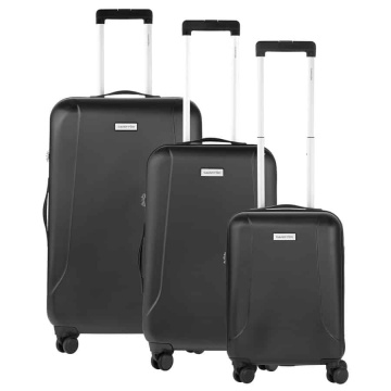 Set Trolere, Policarbonat/ABS, 4 Roti Duble, cifru TSA, CarryOn Skyhopper, 3 Piese, Negru - Img 4